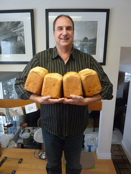 Mike baked 24  loaves of Norwegian Christmas Bread for Christmas 2015.
