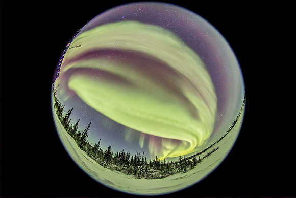 All-Sky Aurora from Churchill (Feb 5, 2016), Photo credit: Alan Dyer